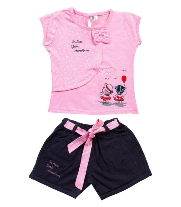 Girls Party Wear Cotton Top And Shorts Set Upto 0-3 Years